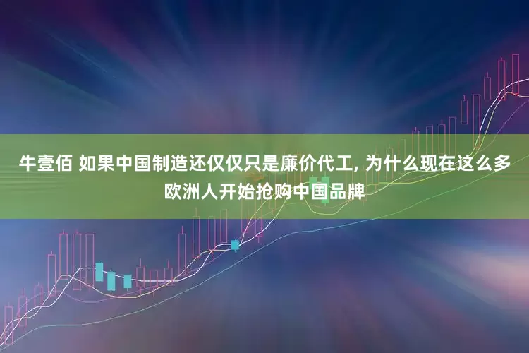 牛壹佰 如果中国制造还仅仅只是廉价代工, 为什么现在这么多欧洲人开始抢购中国品牌